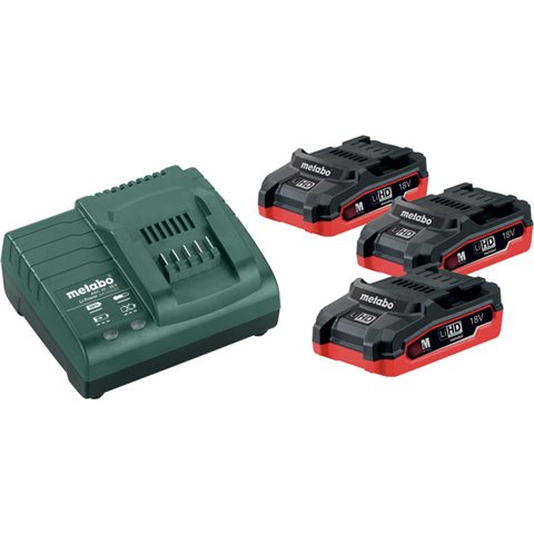 Metabo BAS-SET Laddpaket med 3st 3,1Ah batterier och laddare