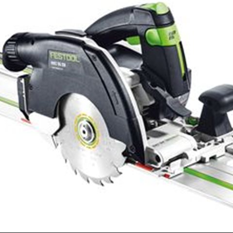 Festool HKC 55 Li 5,2 EB-Set-FS Cirkelsåg med FS 1400/2 styrkena, batterier och SCA 8 laddare