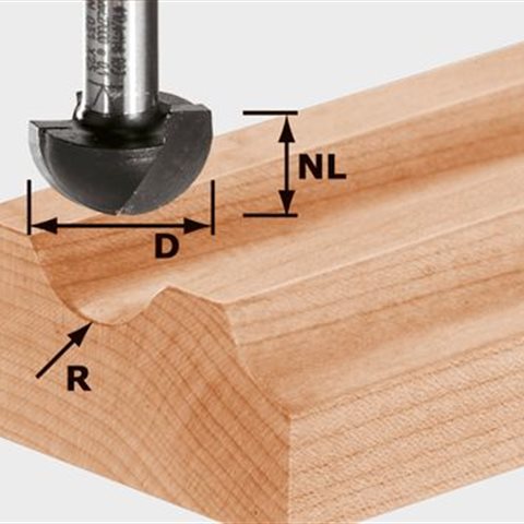 Festool HW S8 R6,35 Hålkälsfräs 8mm spindel