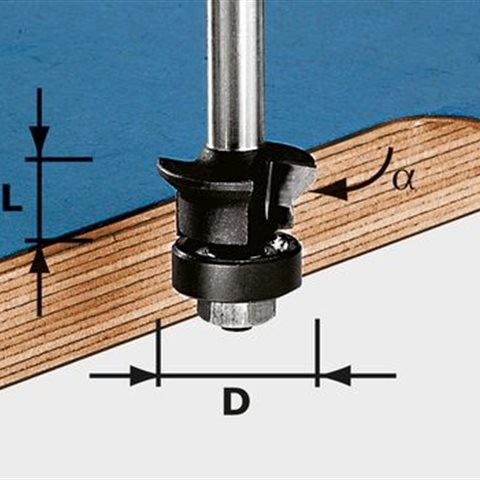 Festool HW S8 D24/0° +45° Fas-/kantfräs 8mm spindel