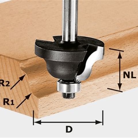 Festool HW S8 D31,7/R4/R4 Dubbelradiefräs 8mm spindel