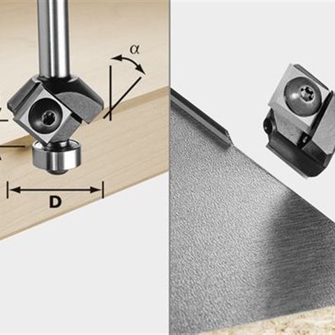 Festool S8 HW 45° D27 KL Vändskärs-fasfräs 12x12mm