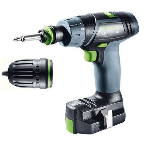 Festool TXS Li 2,6-Plus Skruvdragare med 2,6Ah batterier och MXC-laddare