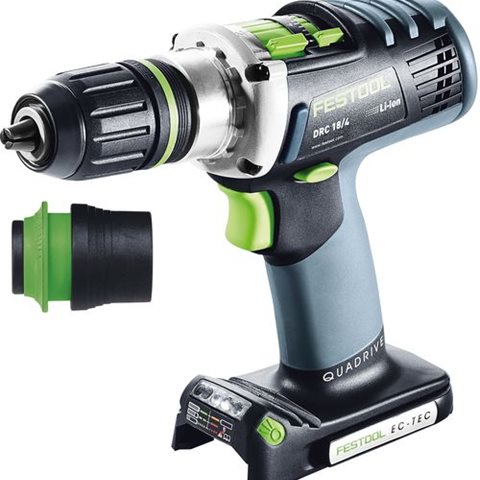 Festool DRC 18/4 Li-Basic QUADRIVE Skruvdragare utan batterier och laddare