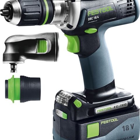 Festool DRC 18/4 Li 5,2-Set QUADRIVE Skruvdragare med 5,2Ah batterier och SCA 8-laddare