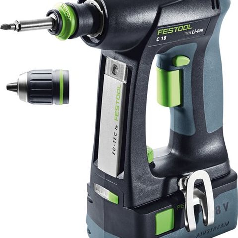 Festool C 18 Li 5,2-Plus Skruvdragare med 5,2Ah batterier och TCL 6-laddare