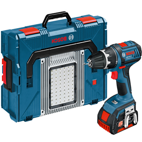 Bosch GSR 18 V-LI GLI PortaLED 136 L-BOXX Verktygspaket